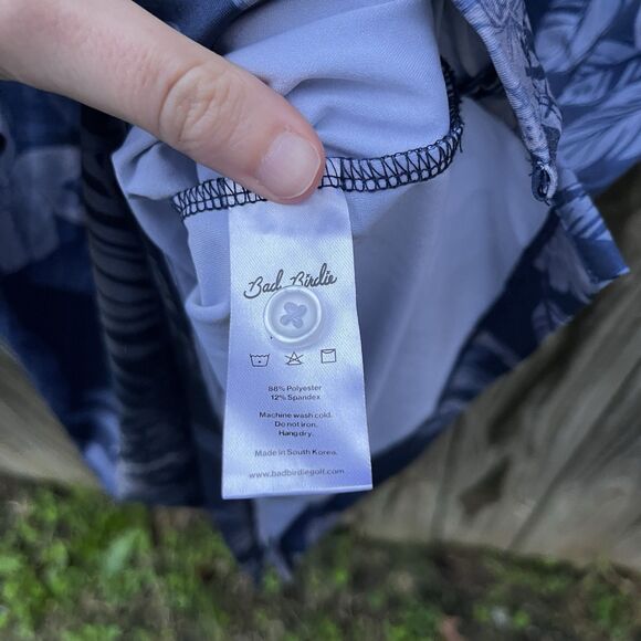 Bad Birdie Shirt Mens Medium Blue Crouching Tiger Polo Golf Performance Stretch - Picture 9 of 12